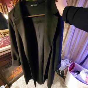 Zara Velour long black jacket